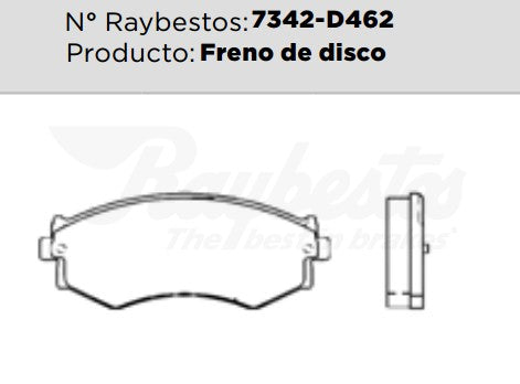 7342-D462 Balatas Cerámicas Delanteras para Nissan Sentra 2001 RAYBESTOS