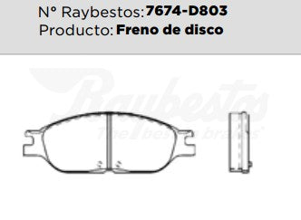 7674-D803 Balatas Semimetálicas Delanteras para Ford Windstar 2003 RAYBESTOS