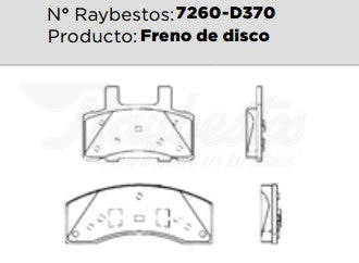 7260-D370 Balatas Semimetálicas Delanteras para GMC C2500 1995 RAYBESTOS