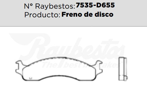 7535-D655 Balatas Semimetálicas Delanteras para Ford Econoline 2000 RAYBESTOS