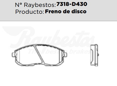 7318-D430 Balatas Cerámicas Delanteras para Nissan Maxima 1993 RAYBESTOS