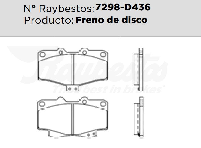 7298-D436 Balatas Cerámicas Delanteras para Mazda MX-6 1991 RAYBESTOS