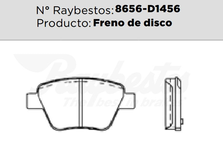 8656-D1456 Balatas Cerámicas Traseras para Audi S3 2012 RAYBESTOS
