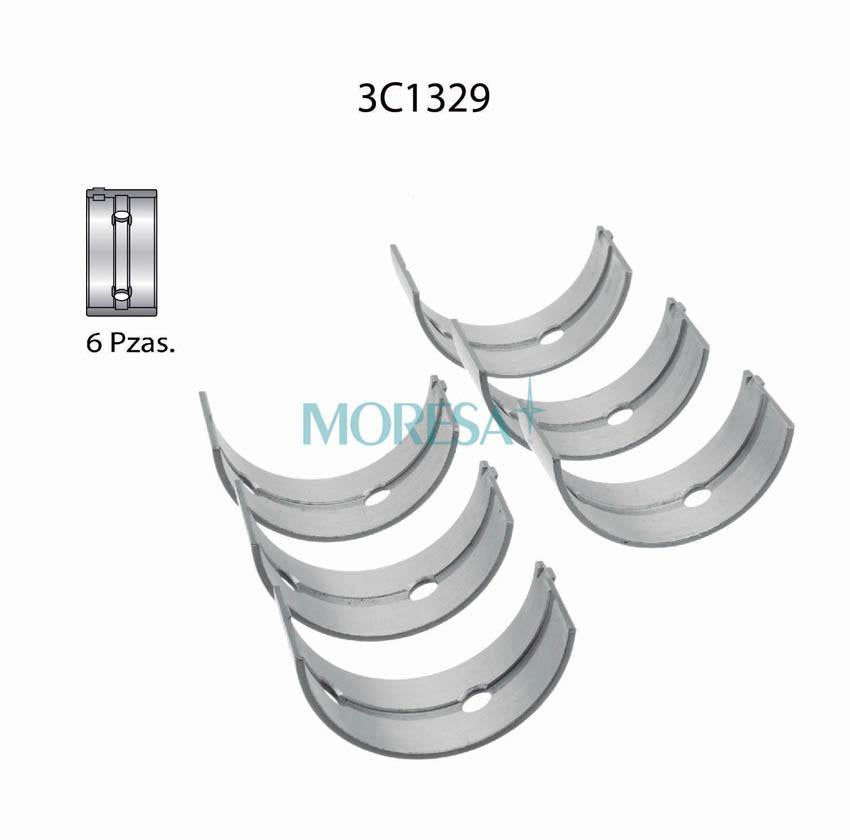 3C1329-STD Cojinetes de Bancada o Metales de Cigüeñal para Nissan Sakura 1984 MORESA