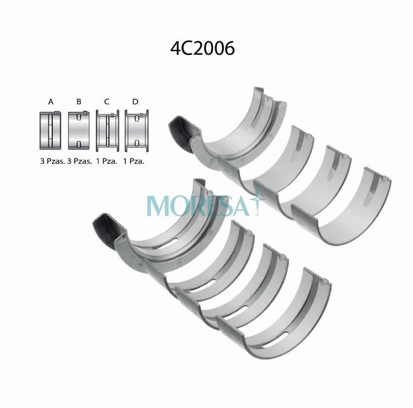 4C2006-010 Cojinetes de Bancada o Metales de Cigüeñal para Ford Ranger 1997 MORESA