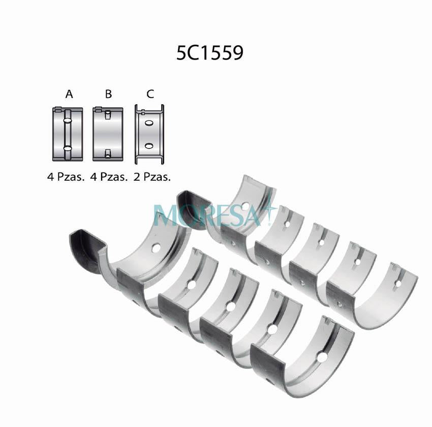 5C1559-STD Cojinetes de Bancada o Metales de Cigüeñal para Mitsubishi Galant 1993 MORESA