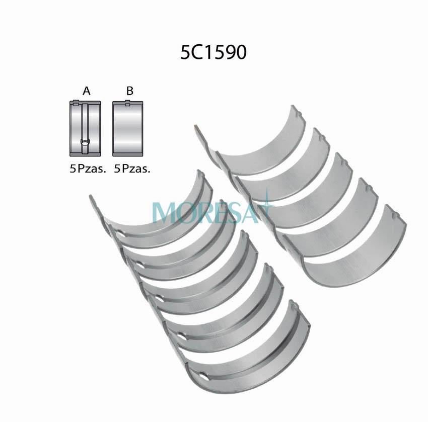 5C1590-020 Cojinetes de Bancada o Metales de Cigüeñal para Toyota Pickup 1984 MORESA