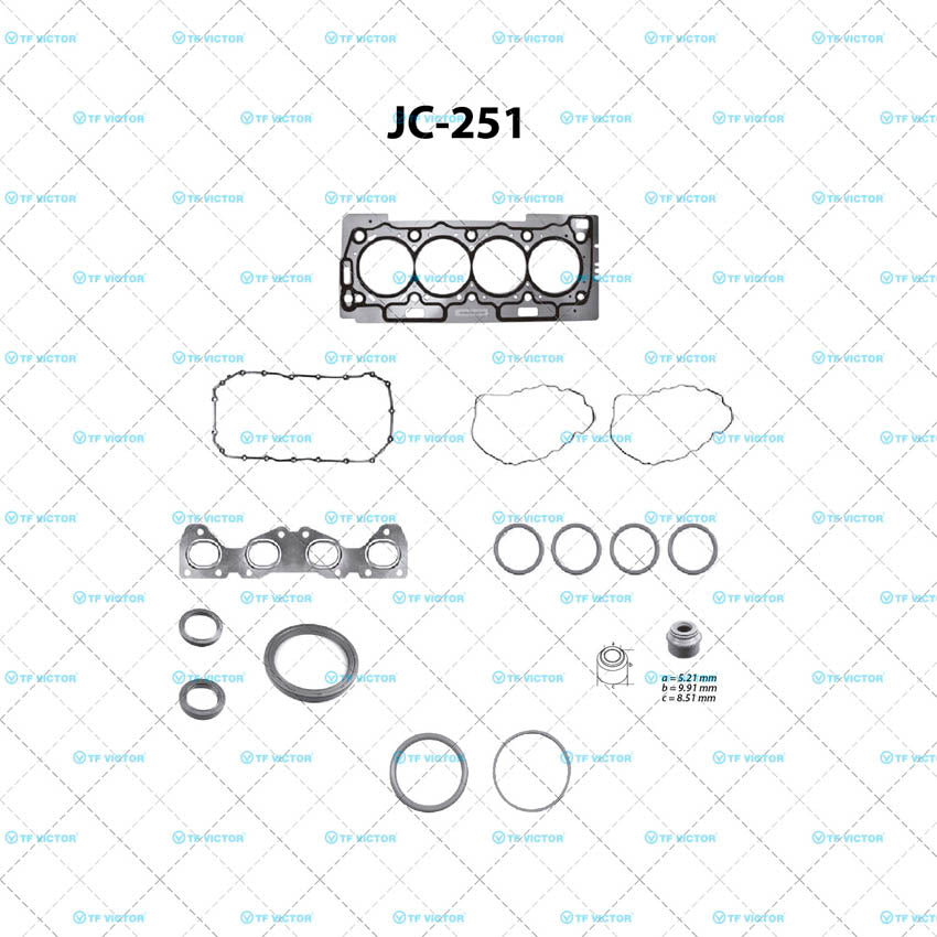 JC-251 Juego Completo de Juntas de Motor para Peugeot 206 2008 TF VICTOR