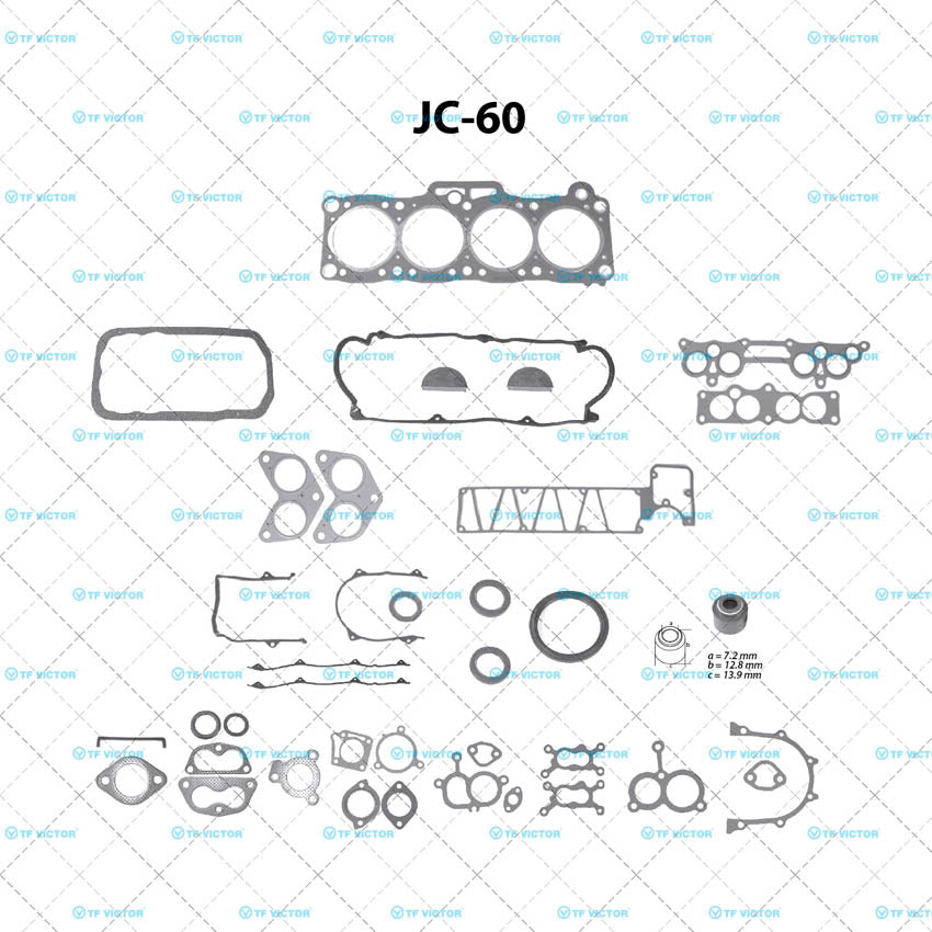 JC-60 Juego Completo de Juntas de Motor para Mazda 626 1987 TF VICTOR