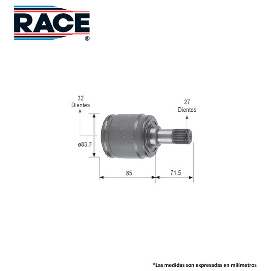 RC-7035 Junta Lado Caja Transmisión Automática  Lado Izquierdo para Honda Accord 1999 RACE