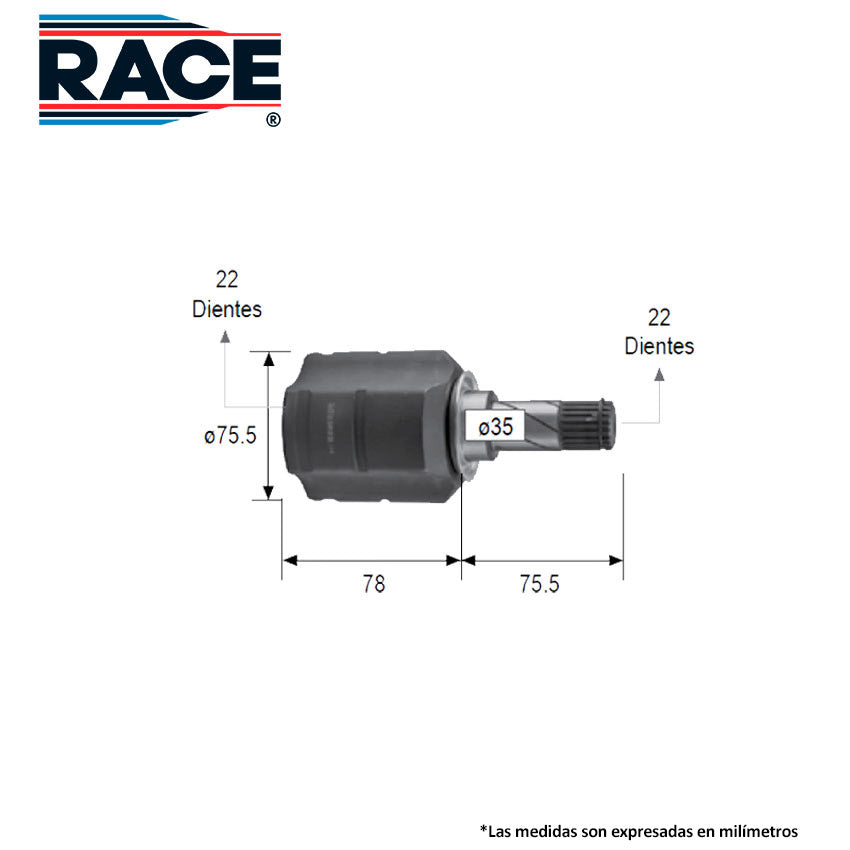 RC-8644 Junta Lado Caja Transmisión Automática  Lado Derecho para Chevrolet Cavalier 2020 RACE