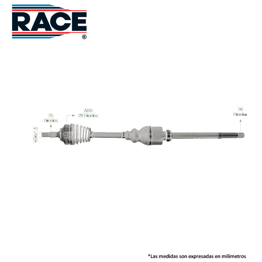 RF-8001 Flecha Homocinética Transmisión Manual  Lado Derecho c/ABS para Peugeot Grand Raid 2009 RACE
