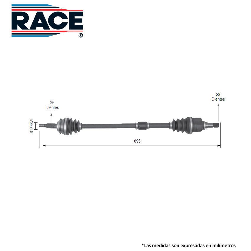 RF-8044 Flecha Completa Transmisión Manual  Lado Derecho para Toyota Yaris 2011 RACE