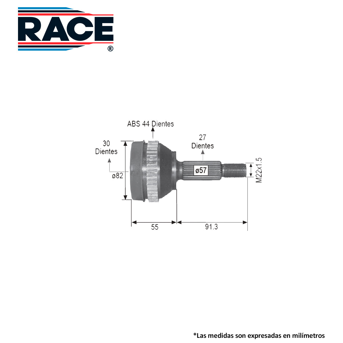 RR-4996 Junta Lado Rueda Transmisión Manual/Automática  Lado Derecho/Izquierdo c/ABS para Mercury Mystique 1998 RACE