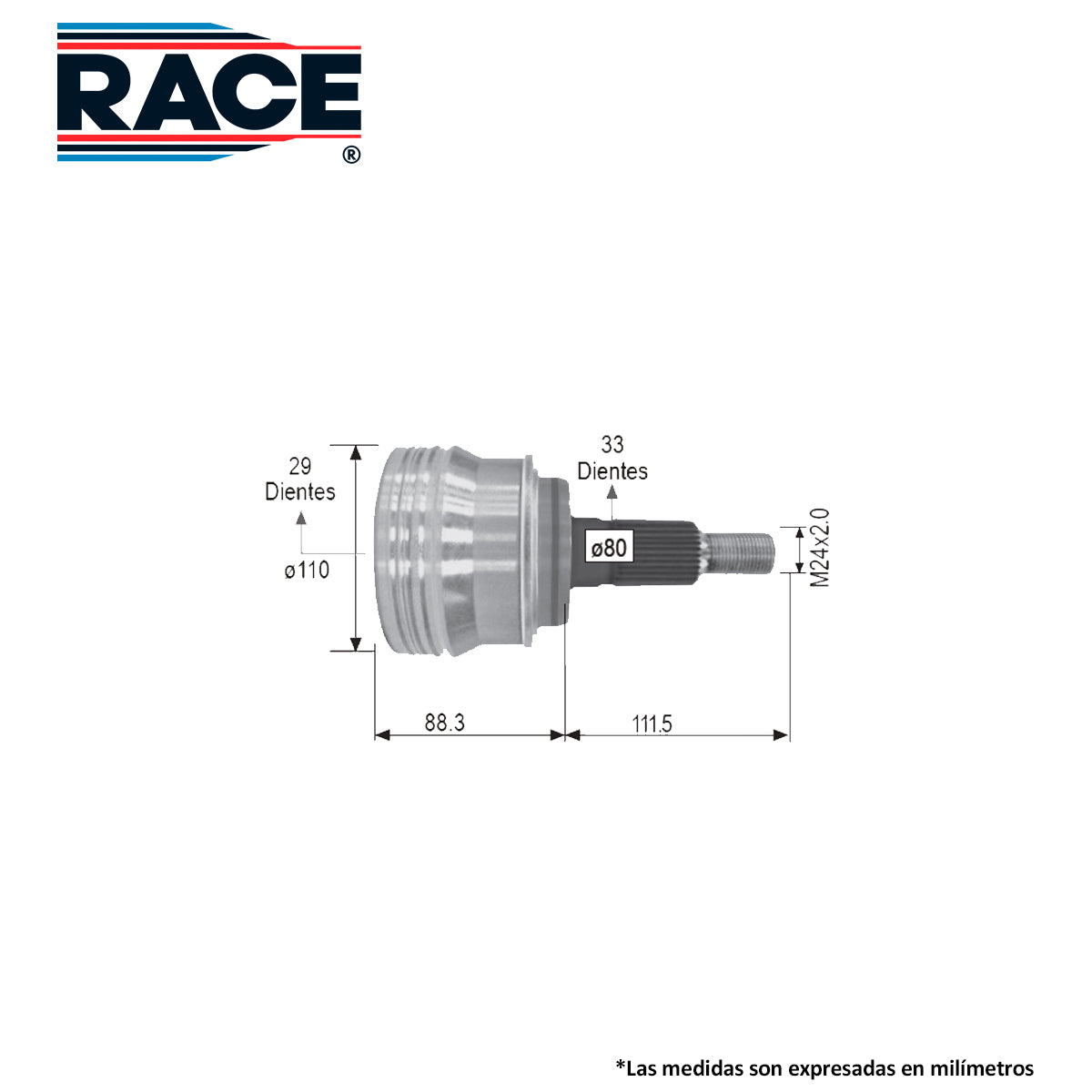 RR-9011 Junta Lado Rueda Transmisión Automática  Lado Derecho/Izquierdo 4WD para Chevrolet K1500 1989 RACE