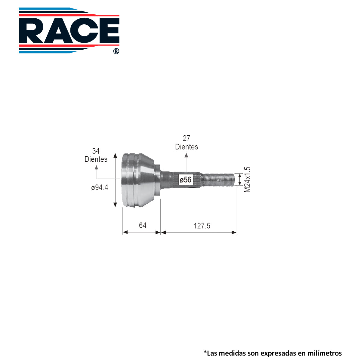 RR-9201 Junta Lado Rueda Transmisión Automática Lado Derecho/Izquierdo 4WD para Oldsmobile Bravada 2003 RACE