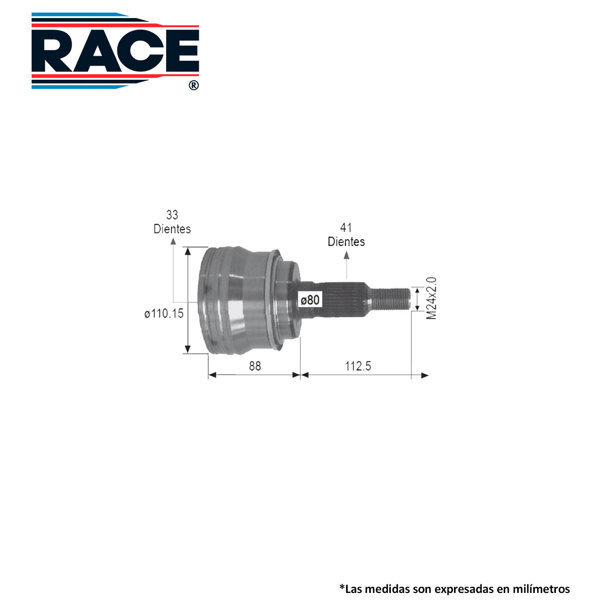 RR-9317 Junta Lado Rueda Transmisión Automática  Lado Derecho/Izquierdo 4WD para GMC Yukon XL 2500 2011 RACE