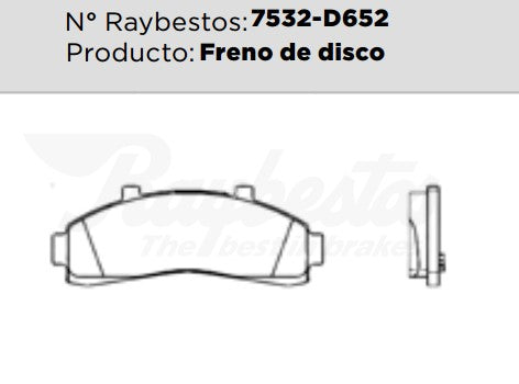 7532-D652 Balatas Semimetálicas Delanteras para Mazda B3000 1997 RAYBESTOS