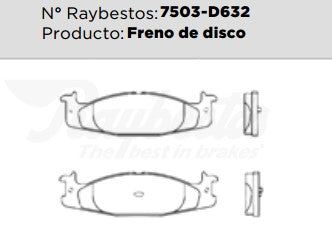 7503-D632 Balatas Semimetálicas Delanteras para Ford E-150 Econoline 2000 RAYBESTOS