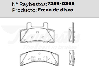 7259-D368 Balatas Semimetálicas Delanteras para Chevrolet K1500 1988 RAYBESTOS