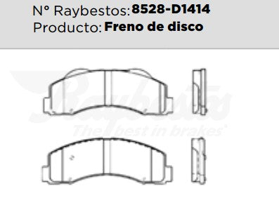 8528-D1414 Balatas Cerámicas Delanteras para Lincoln Navigator 2016 RAYBESTOS