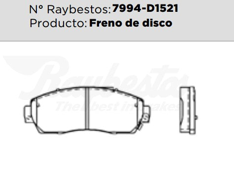 7994-D1521 Balatas Cerámicas Delanteras para Ford Territory 2024 RAYBESTOS