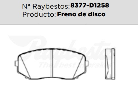 8377-D1258 Balatas Cerámicas Delanteras para Ford Edge 2009 RAYBESTOS