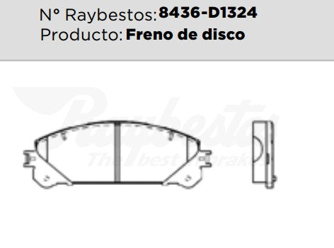 8436-D1324 Balatas Cerámicas Delanteras para Toyota Sienna 2018 RAYBESTOS