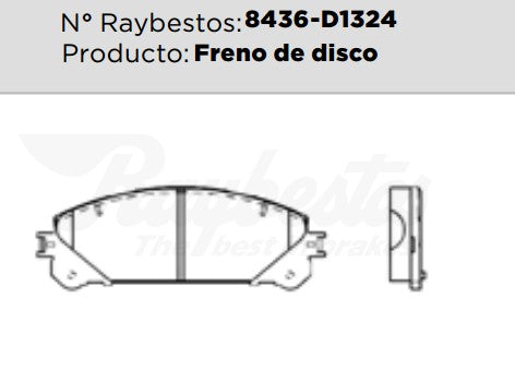8436-D1324 Balatas Cerámicas Delanteras para Toyota Sienna 2020 RAYBESTOS