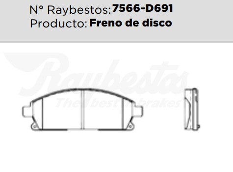 7566-D691 Balatas Cerámicas Delanteras para Acura MDX 2003 RAYBESTOS