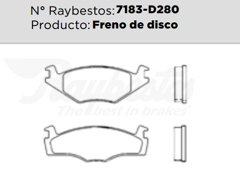 7183-D280 Balatas Semimetálicas Delanteras para Volkswagen Corrado 1990 RAYBESTOS
