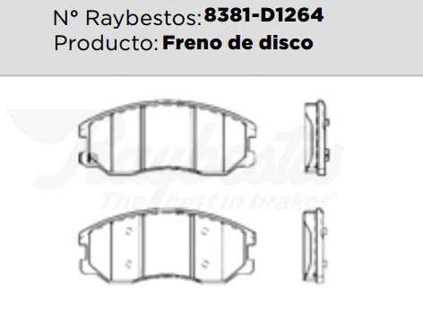 8381-D1264 Balatas Cerámicas Delanteras para Saturn Vue 2010 RAYBESTOS