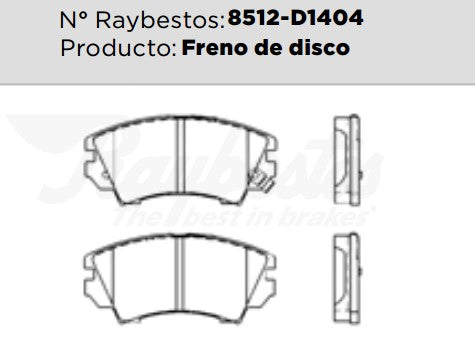 8512-D1404 Balatas Cerámicas Delanteras para Chevrolet Caprice 2016 RAYBESTOS
