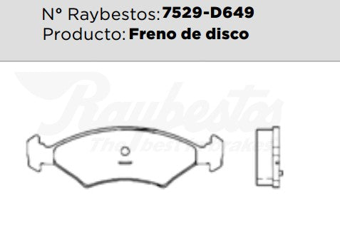 7529-D649 Balatas Semimetálicas Delanteras para Ford Courier 2011 RAYBESTOS