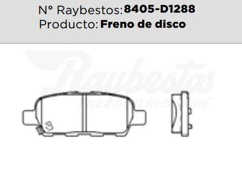 8405-D1288 Balatas Cerámicas Traseras para Nissan Murano 2006 RAYBESTOS