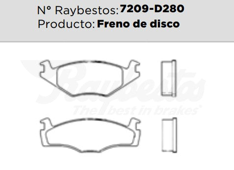 7209-D280 Balatas Semimetálicas Delanteras para Volkswagen Jetta 1989 RAYBESTOS
