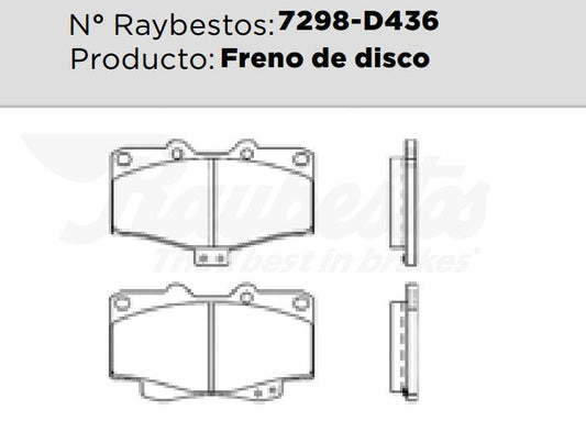 7298-D436 Balatas Cerámicas Delanteras para Toyota 4Runner 1989 RAYBESTOS