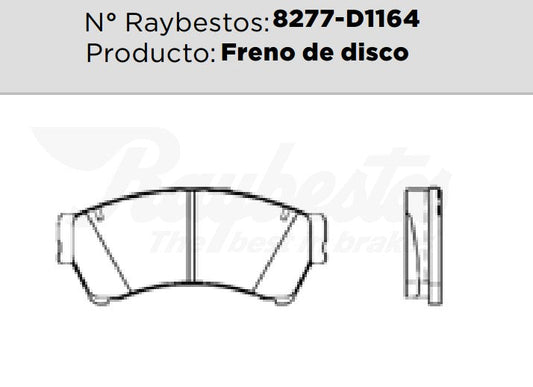 8277-D1164 Balatas Cerámicas Delanteras para Mazda 6 2010 RAYBESTOS