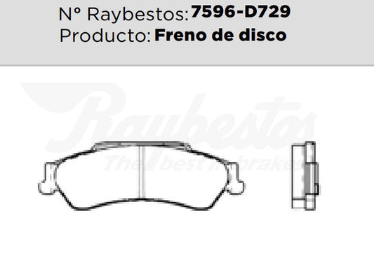 7596-D729 Balatas Cerámicas Traseras para Chevrolet Blazer 2003 RAYBESTOS