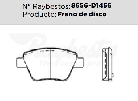 8656-D1456 Balatas Cerámicas Traseras para Volkswagen Passat 2012 RAYBESTOS