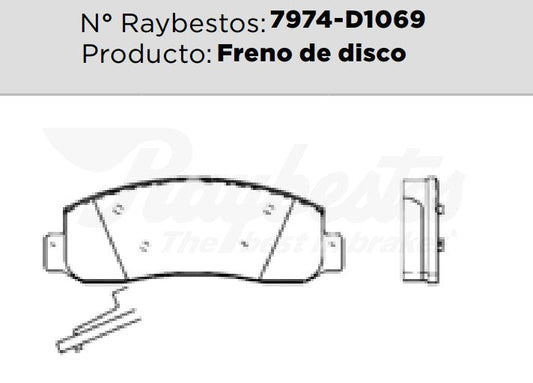 7974-D1069 Balatas Semimetálicas Delanteras para Ford F-250 2005 RAYBESTOS