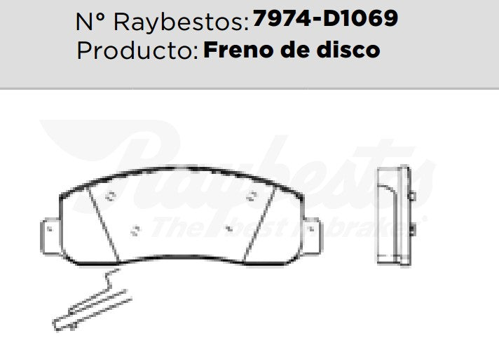 7974-D1069 Balatas Semimetálicas Delanteras para Ford Lobo 2006 RAYBESTOS