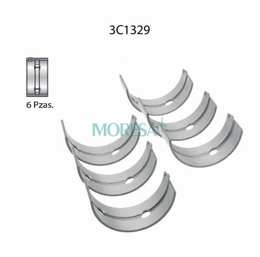 3C1329-STD Cojinetes de Bancada o Metales de Cigüeñal para Nissan Sakura 1985 MORESA