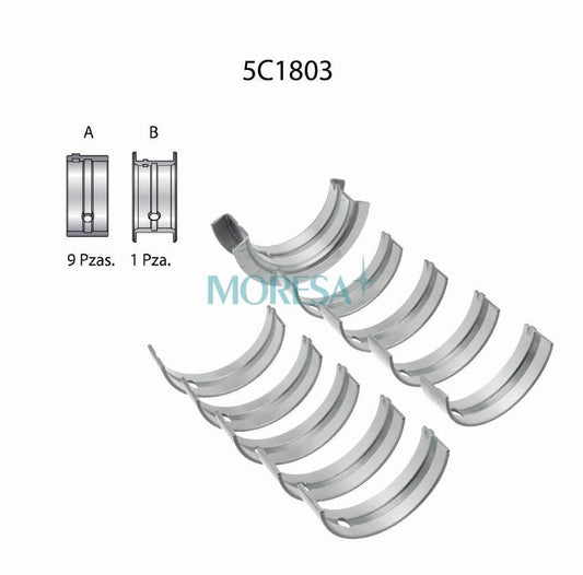 5C1803-020 Cojinetes de Bancada o Metales de Cigüeñal para Ford Probe 1989 MORESA