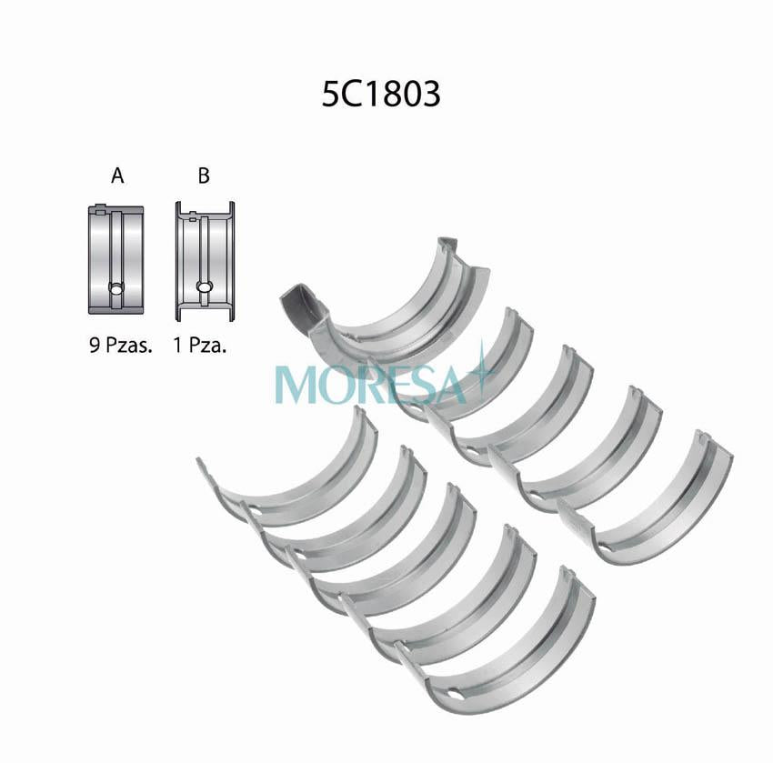 5C1803-020 Cojinetes de Bancada o Metales de Cigüeñal para Mazda 626 1989 MORESA