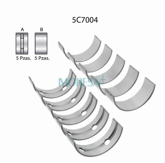5C7004-010 Cojinetes de Bancada o Metales de Cigüeñal para Renault Megane 2009 MORESA