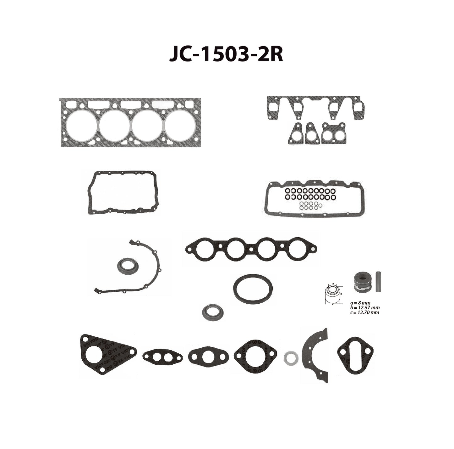 JC-1503-2R Juego Completo de Juntas de  Motor para Ford Tempo 1990 TF VICTOR
