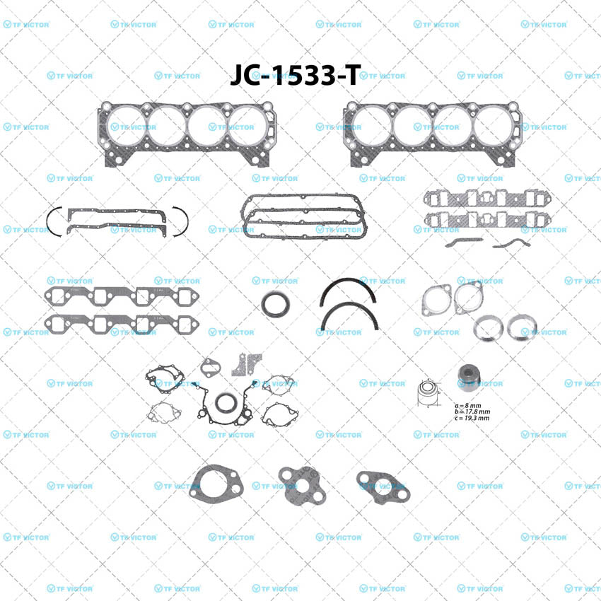 JC-1533-T Juego Completo de Juntas de  Motor para Ford Bronco 1971 TF VICTOR
