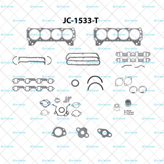 JC-1533-T Juego Completo de Juntas de  Motor para Ford Bronco 1969 TF VICTOR