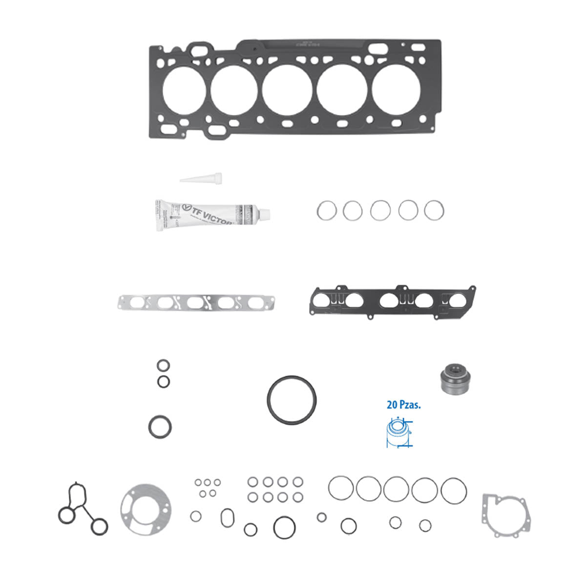JC-1562 Juego Completo de Juntas de  Motor para Volvo S60 2003 TF VICTOR